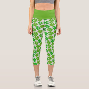 St. Patrick's Day - Kleeblätter mit viel Glück Capri Leggings