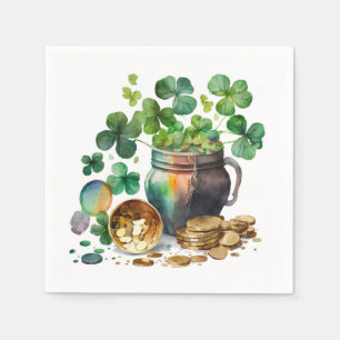 St. Patrick's Day Kleeblatts and Coins Serviette