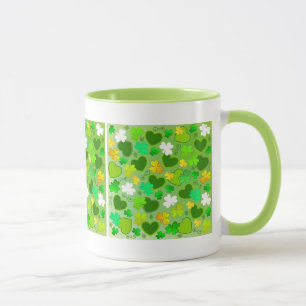 St. Patrick's Day Kleeblatts and Hearts Tasse