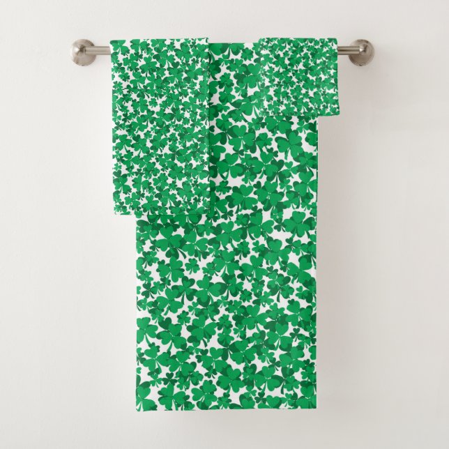 St. Patrick's Day Kleeblatts Badhandtuch Set (Insitu)