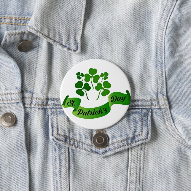 St. Patrick's Day Kleeblatts Button (Beispiel)