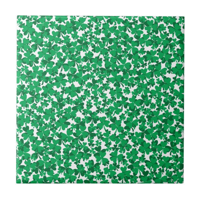St Patrick's Day Kleeblatts Fliese (Vorderseite)