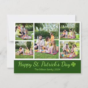St. Patrick's Day Kleeblatts Foto Collage Feiertagskarte