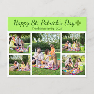 St. Patrick's Day Kleeblatts Foto Collage Feiertagspostkarte