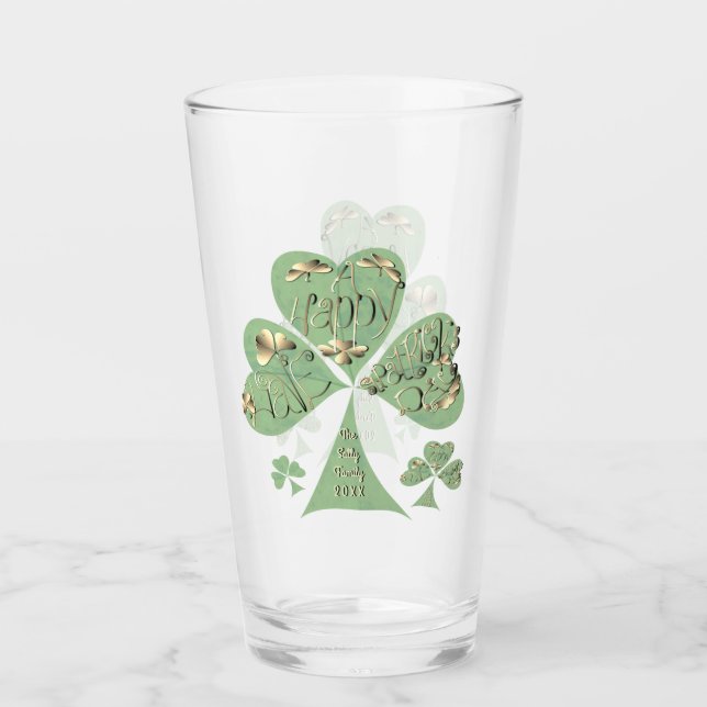 St. Patrick's Day Kleeblatts Glas (Vorderseite)