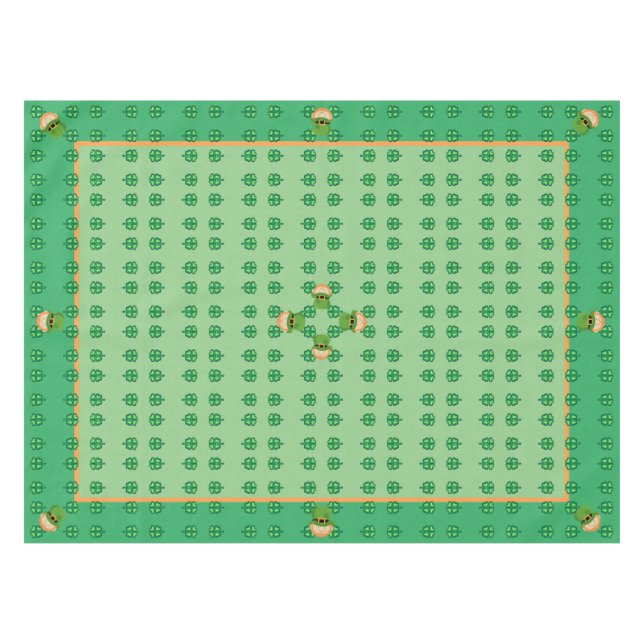 St Patricks Day Kleeblatts leprechaun Tischdecke (Vorderseite (Horizontal))