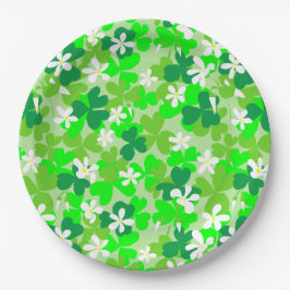 St Patrick's Day Kleeblatts Pattern Pappteller