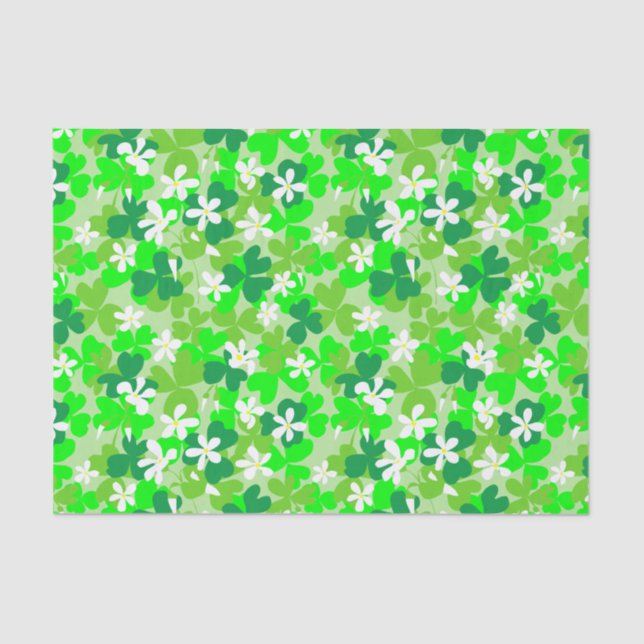 St Patrick's Day Kleeblatts Pattern Seidenpapier (Vorderseite)