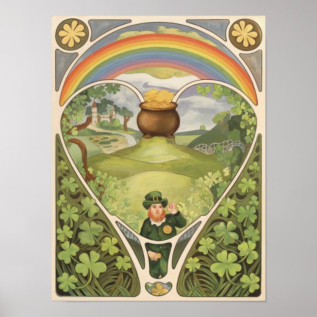 St. Patrick's Day Kleeblatts Scene Poster (Vorne)