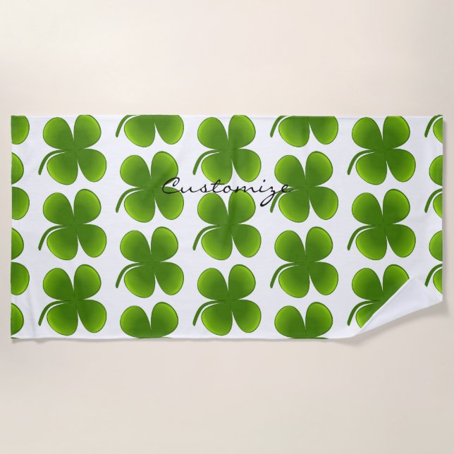 St Patrick's Day Kleeblatts Thunder_Cove Strandtuch (Vorderseite)