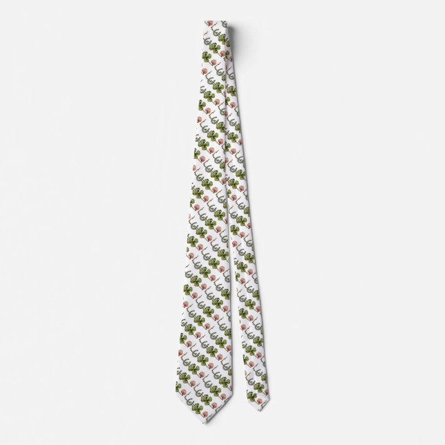 ST PATRICK'S DAY , KLEEBLATTS UND PORSESHOW White Krawatte (Vorderseite)