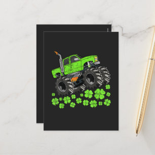 St Patricks Day Kleinkind Glücklicher Monstertruck Feiertagspostkarte