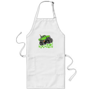 St Patricks Day Kleinkind Glücklicher Monstertruck Lange Schürze