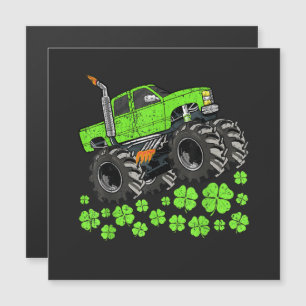 St Patricks Day Kleinkind Glücklicher Monstertruck Magnetkarte
