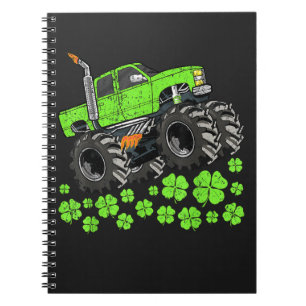 St Patricks Day Kleinkind Glücklicher Monstertruck Notizblock