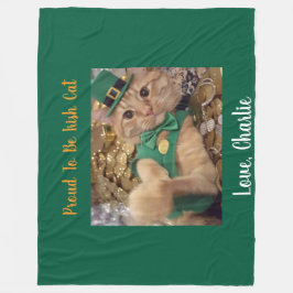 St. Patrick's Day Kobold Katze Fleecedecke
