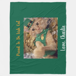 St. Patrick's Day Kobold Katze Fleecedecke