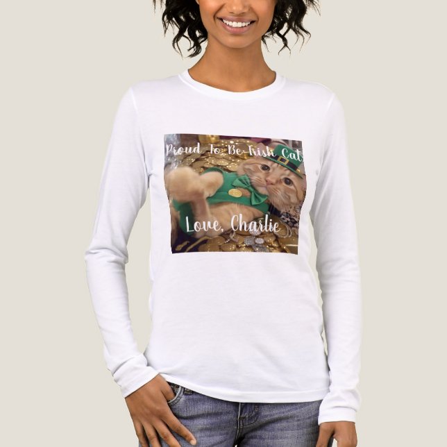 St. Patrick's Day Kobold-Katze  Tri-Blend Shirt (Vorderseite)