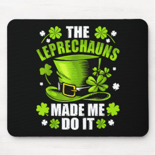 St. Patricks Day Kobolde machten lustigen Shamrock Mousepad