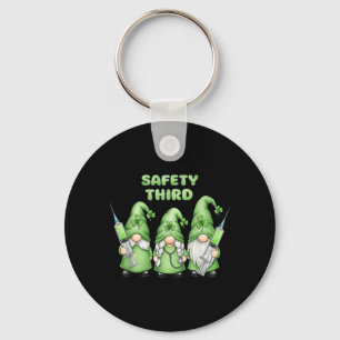 St Patricks Day Krankenschwester Gnome Sicherheit  Schlüsselanhänger