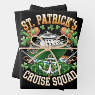 St. Patricks Day Kreuzfahrt-Team 2025 Familie pass Geschenkpapier Set
