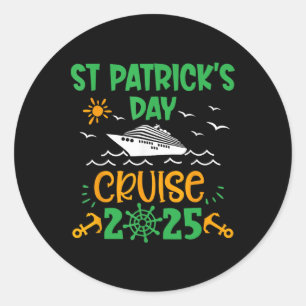St Patricks Day Kreuzfahrt-Team 2025 Lustige Famil Runder Aufkleber