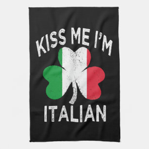 St. Patricks Day Küss mich, ich bin Italiener Geschirrtuch