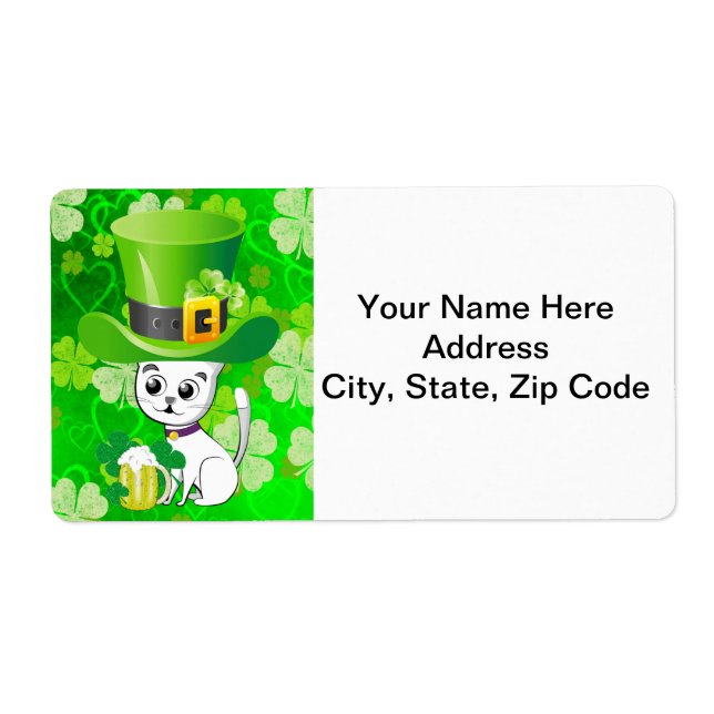 St. Patrick's Day Labels Cat Beer (Vorne)