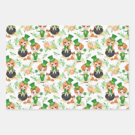 St. Patrick's Day Lad & Lass Wrapping Paper Geschenkpapier Set