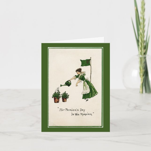 St. Patrick's Day Lady Card Dankeskarte (Vorderseite)