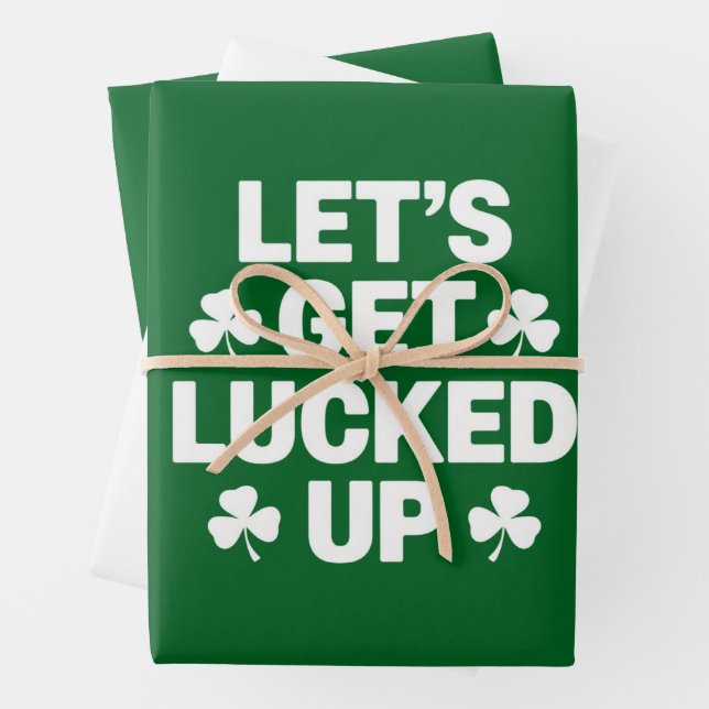 St. Patrick's Day Lassen Sie uns die irische Klee  Geschenkpapier Set (Beispiel)
