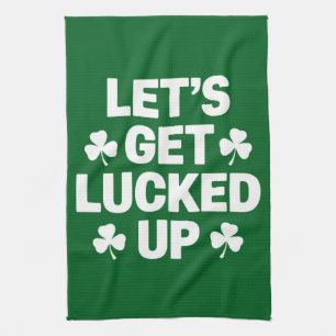 St. Patricks Day Lasst uns betrunken werden Irisch Geschirrtuch
