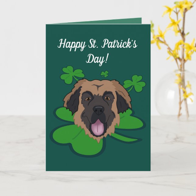 St. Patrick's Day Leonberger Karte (Gelbe Blume)