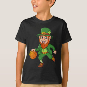 St Patricks Day Leprechaun Basketball Lucky Boys G T-Shirt