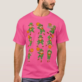 St Patricks Day Leprechaun Basketball Players Boys T-Shirt