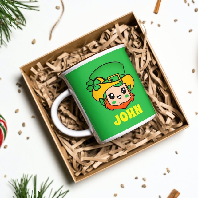 St. Patrick's Day Leprechaun Custom Kids Green Tas Kaffeetasse (Von Creator hochgeladen)