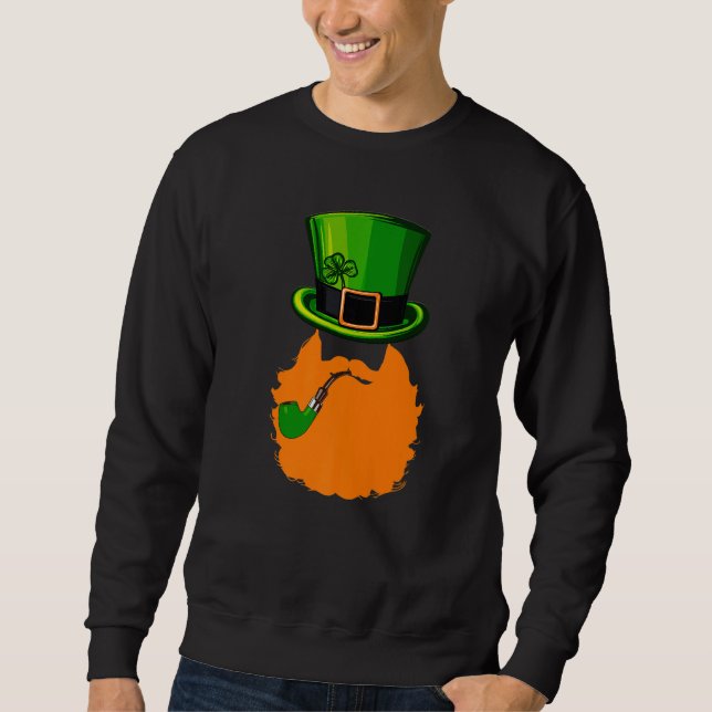 St Patrick's Day Leprechaun Face Beard Shamrock Gi Sweatshirt (Vorderseite)
