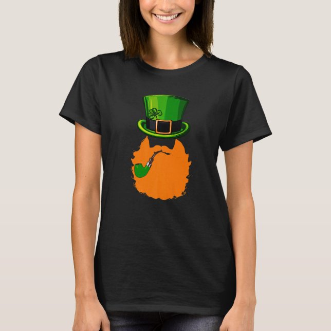 St Patrick's Day Leprechaun Face Beard Shamrock Gi T-Shirt (Vorderseite)