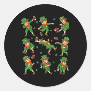 St Patricks Day Leprechaun Football Player Cloud Runder Aufkleber