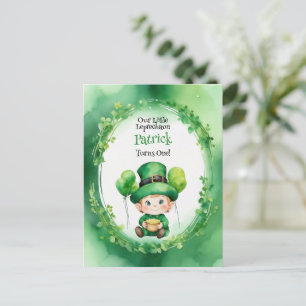 St. Patrick's Day Leprechaun Geburtstagseinladung Postkarte