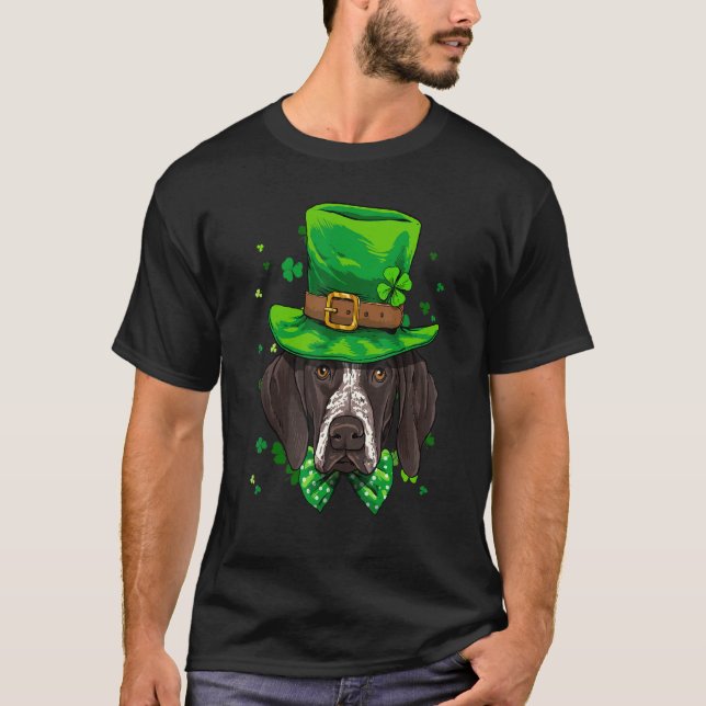 St Patrick's Day Leprechaun German Shorthaired Poi T-Shirt (Vorderseite)