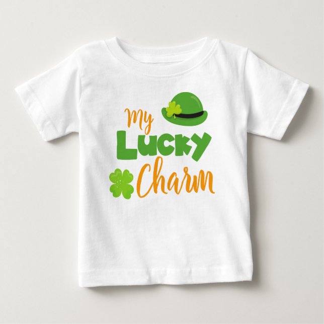 St. Patrick's Day, Leprechaun Hat, Lucky Charm Baby T-shirt (Vorderseite)