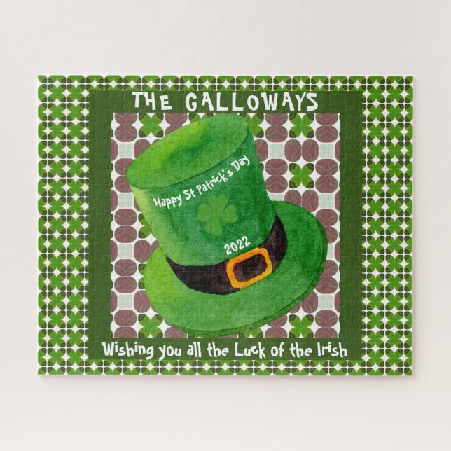 St Patricks Day Leprechaun Hat Monogram Irish Luck (Horizontal)