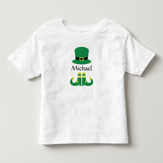 St Patricks Day Leprechaun Hat Niedlichen Namensge Kleinkind T-shirt (Vorderseite)