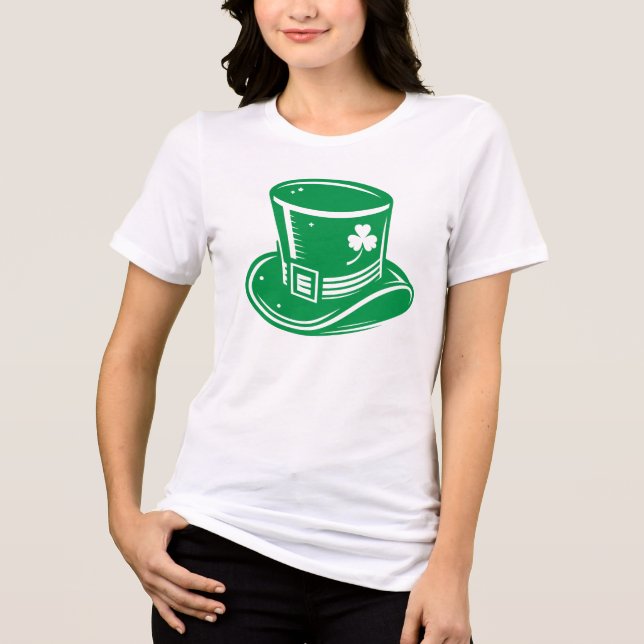St. Patrick's Day Leprechaun Hat Tri-Blend Shirt (Vorderseite)
