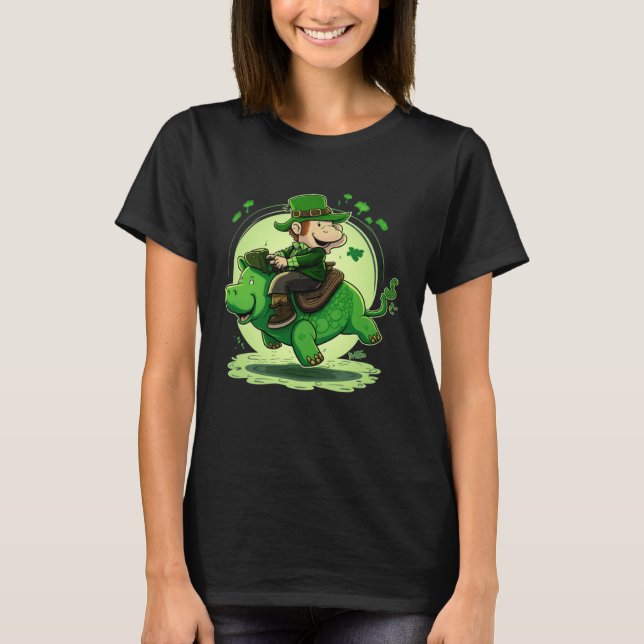 St Patricks Day Leprechaun Hippo Shamrock 1 T-Shirt (Vorderseite)