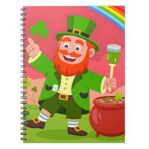 St. Patrick's Day Leprechaun-Illustration Notizblock