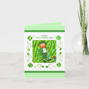 St.Patrick's Day Leprechaun & Irish Segen Karte