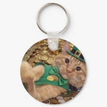 St. Patrick's Day Leprechaun Katzen-Schlüsselanhän