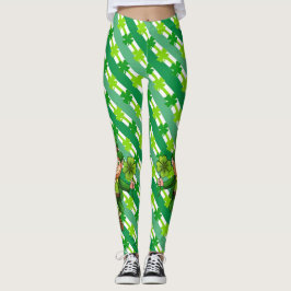 St. Patrick's Day Leprechaun Kleeblatt Grün Leggings
